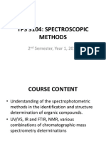 Tps 3104: Spectroscopic Methods: 2 Semester, Year 1, 2014