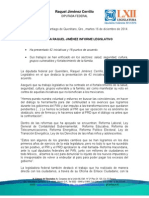 Boletín de la Dip. Raquel Jiménez .Informe Legislativo