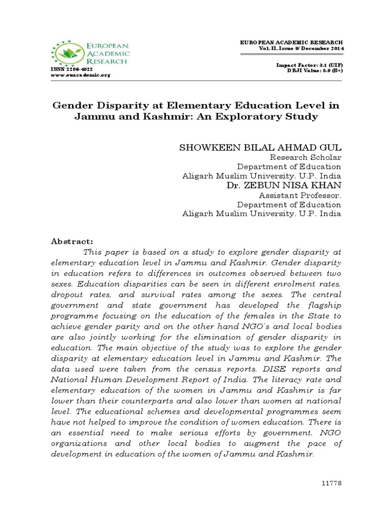 Gender Disparity in Jammu Education | PDF | Literacy | Female Education