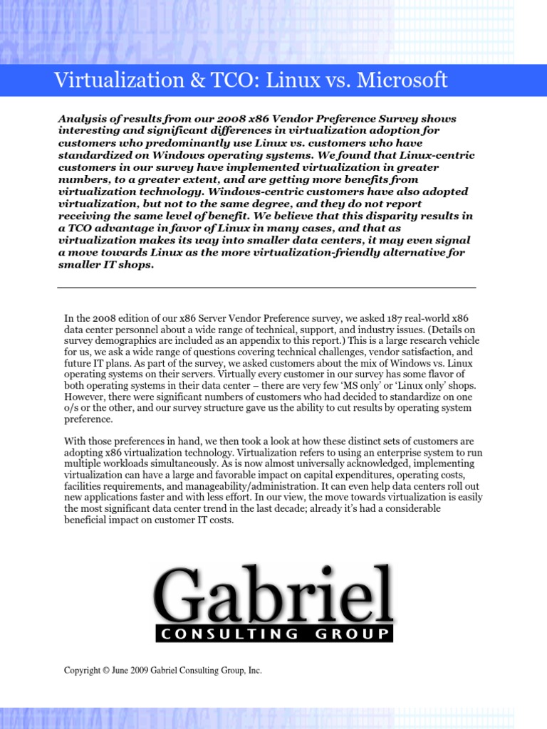 GCG Virtualization-Linux Vs MSFT | PDF | Virtualization | Linux