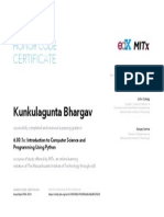 Certificate: Kunkulagunta Bhargav