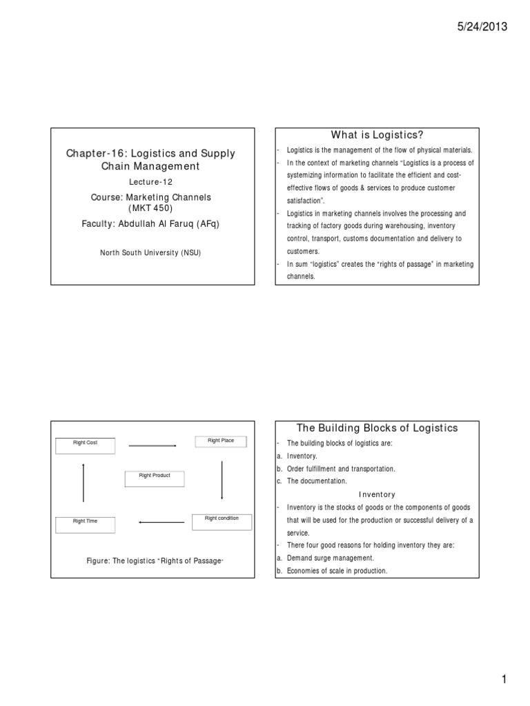Logistics in Supply Chain Management | PDF | Logistics | Supply Chain ...