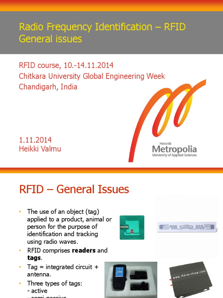 Radio Frequency Identification - RFID General Issues | PDF | Radio ...