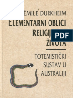 Emil Durkheim - Elementarni Oblici Religijskog Života PDF