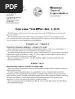 Download New laws taking effect Jan 1 2015 by Minnesota Public Radio SN250401045 doc pdf