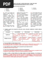 Revisão Da 3ª Etapa de Ensino Religioso 9º Ano