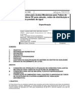 ABPE E005-1998 - Conexões Para Juntas Mecânicas Para Tubos de Polietileno PE... - Especificação