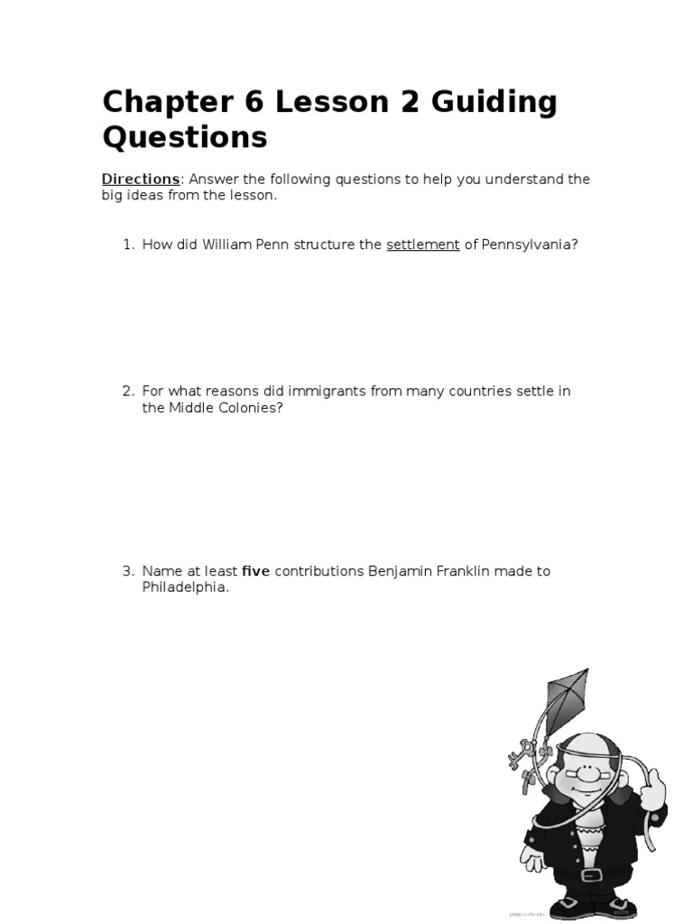 Chapter 6 Lesson 2 Guiding Questions | PDF