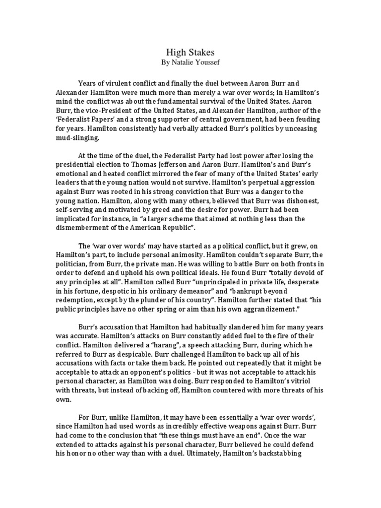 honors essay question 3 Alexander Hamilton Hamilton (Musical)