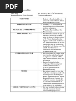 madeline hunter lesson plan