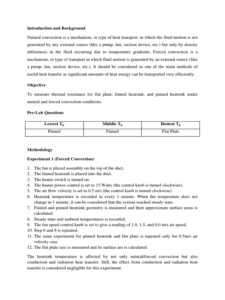 Lab Report Convection PDF