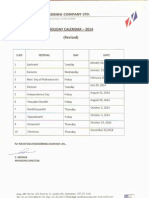 Revised Holiday List 2014 PDF