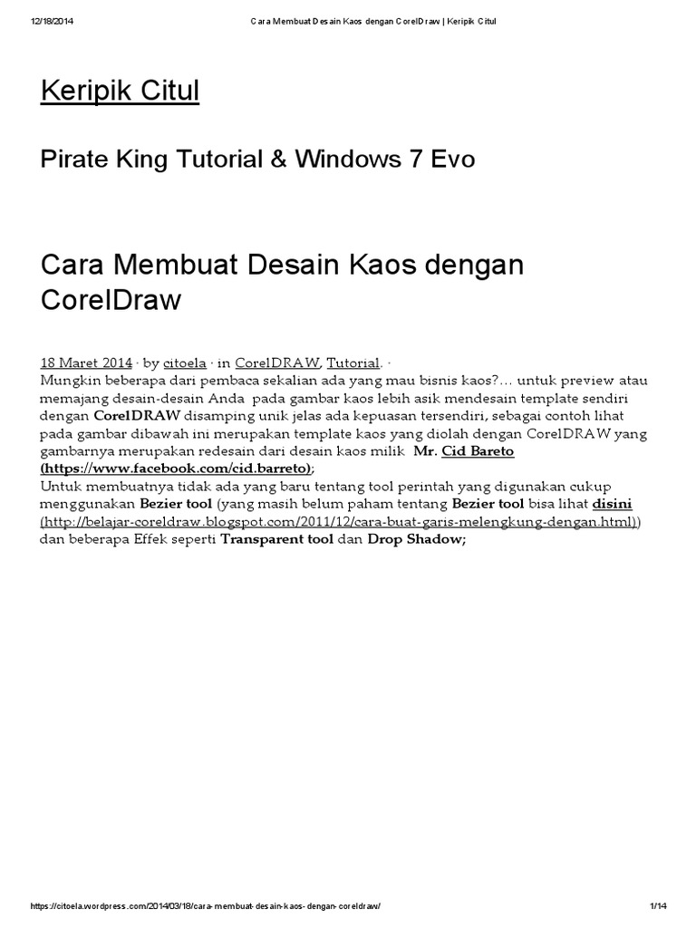  Cara  Membuat  Desain  Kaos  Dengan CorelDraw Keripik Citul