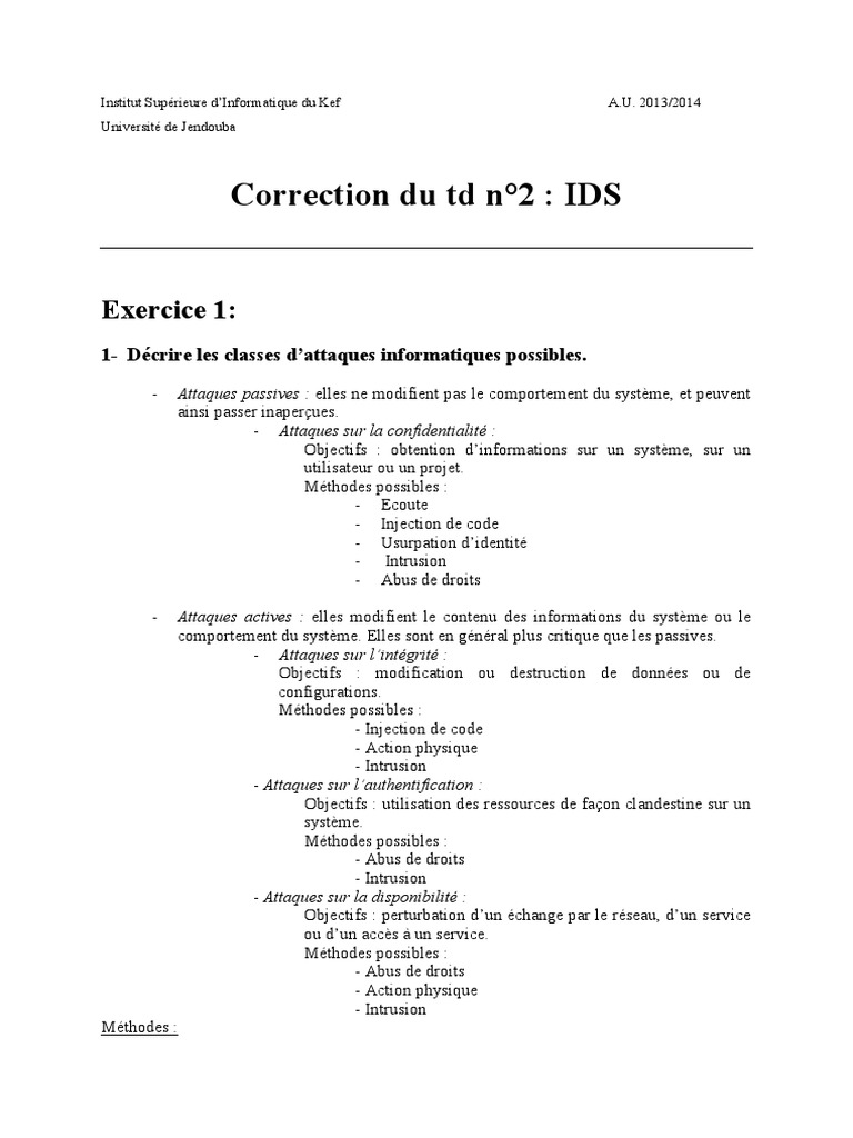 Td2 Ids Corrige | PDF | Ordinateurs | Technologie et ingénierie