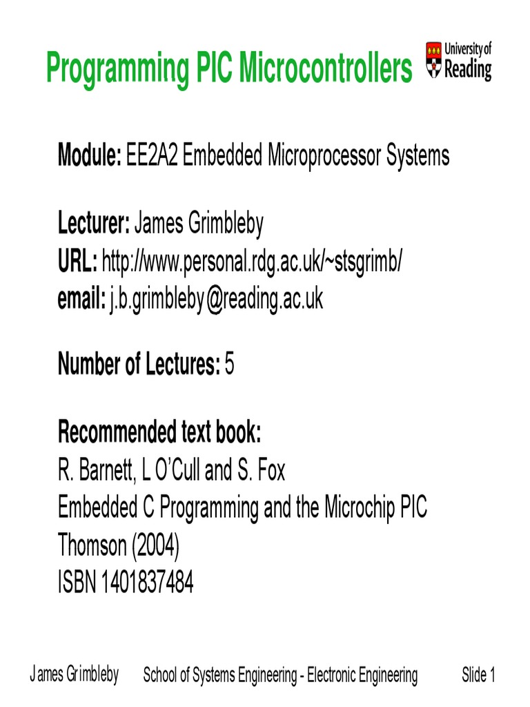 Programming Pic Microcontrollers | PDF | Pic Microcontroller ...