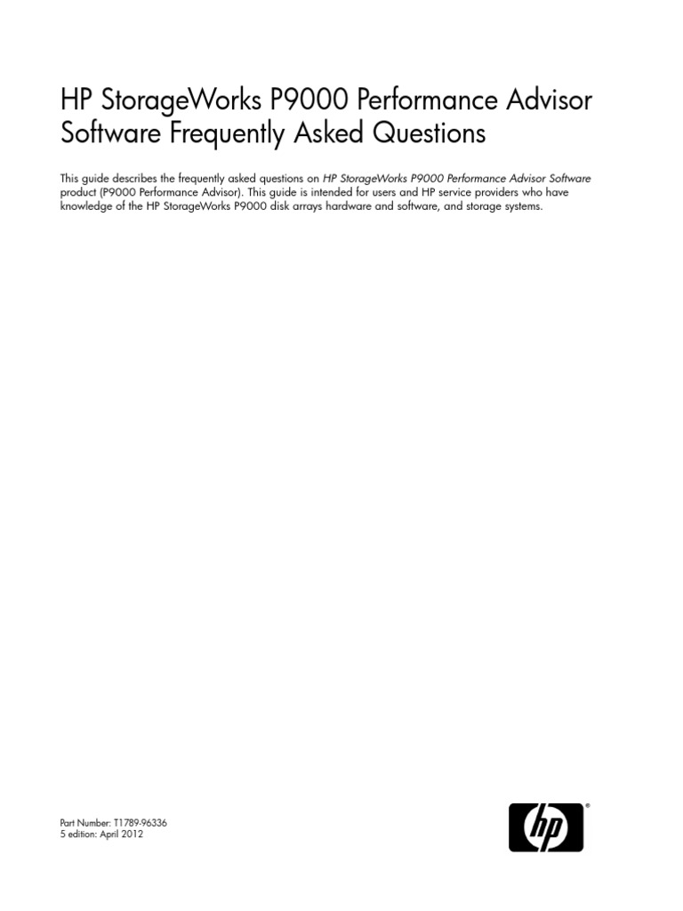 HP XP P9000 Performance Advisor FAQ | PDF | Port (Computer Networking ...