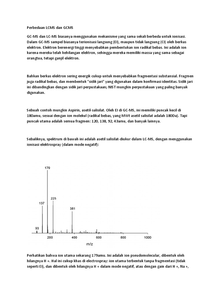 Perbandingan LCMS dan GCMS | PDF