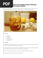 Clean Blood Vessels and Clogged Arteries Naturally With This Powerful Garlic Remedy