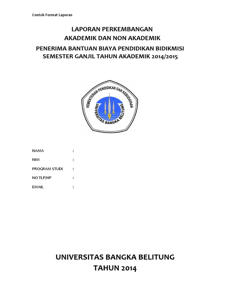Format Laporan Perkembangan Akademik Dan Non Akademik