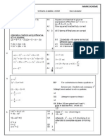 Mark Scheme: C1 End of Unit Test Quadratics 50 Marks Available. 1 HOUR Non-Calculator