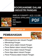 KELOMPOK VII - Peran Mikroorganisme Dalam Bidang Industri Pangan