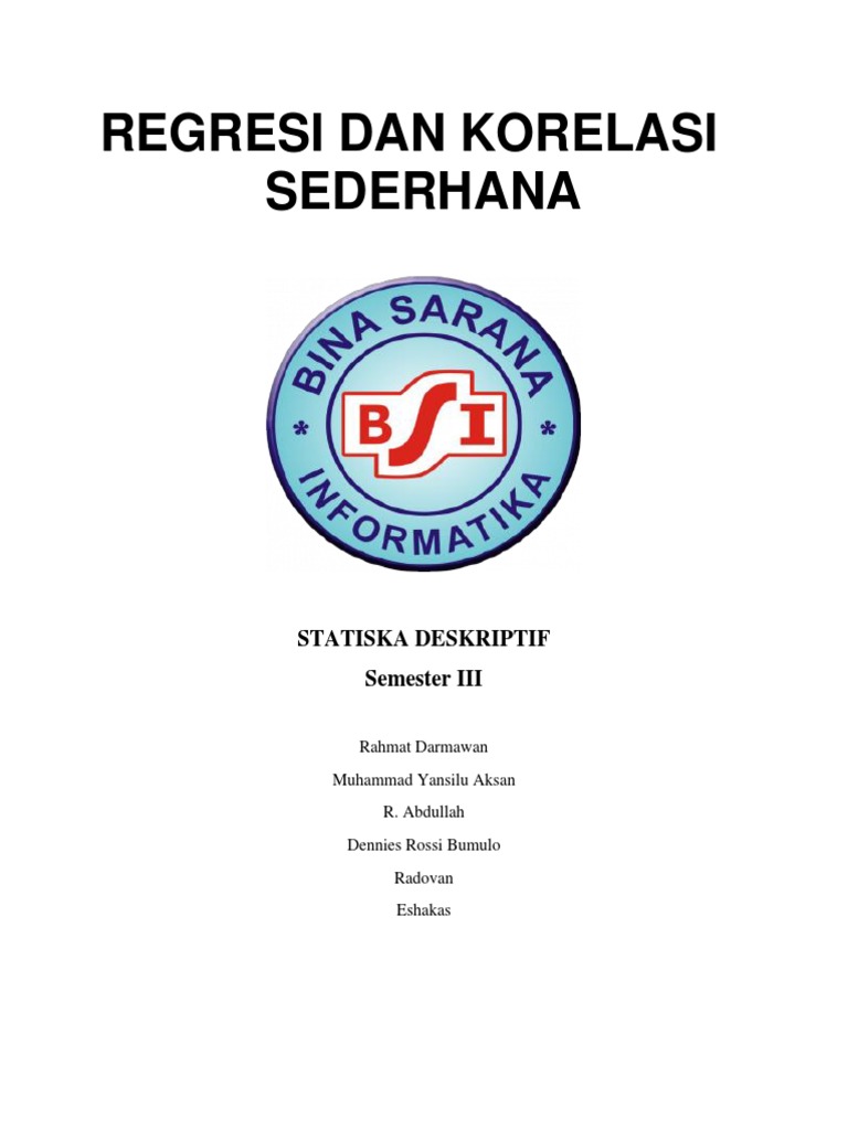 Makalah Statistik Deskriptif Regresi Dan Korelasi