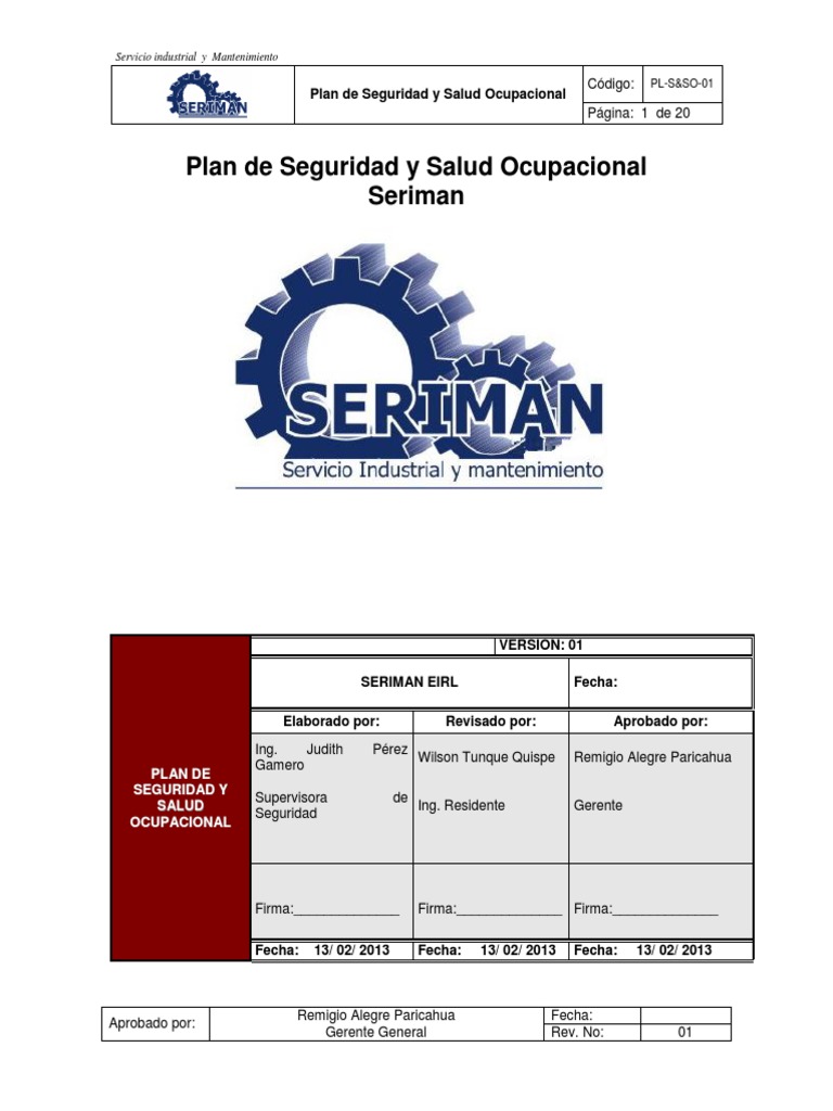 Plan de Seguridad y Salud Ocupacional | PDF | Soldadura | Construcción