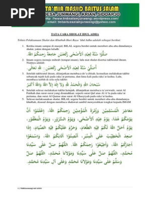 Bacaan Bilal Idul Adha