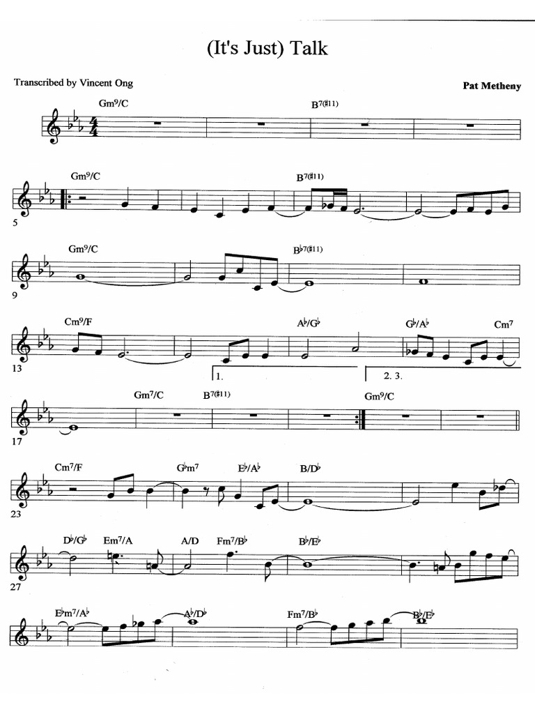 Pat Metheny - (Its Just) Talk | PDF