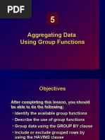 Aggregating Data Using Group Functions
