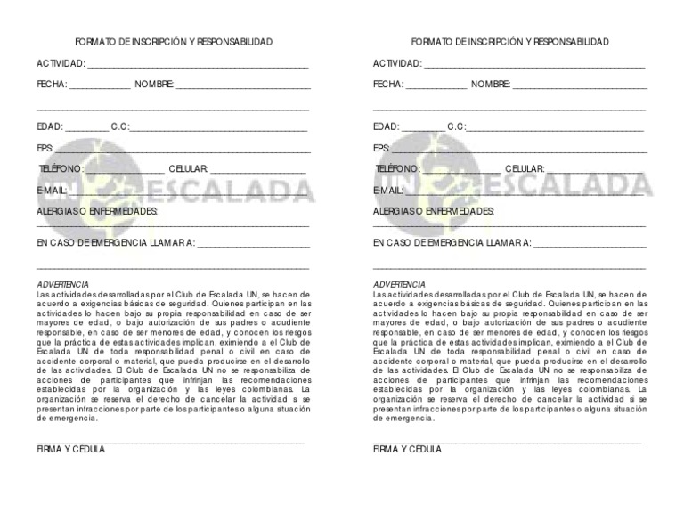 Formato Exoneracion de Responsabilidad