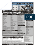 Admission Notice UOS 2014