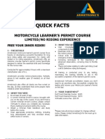 ADEADV1016 - Quick Facts & T&C - Motorcycle Learner's Permit NO