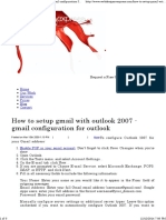 How To Setup Gmail With Outlook 2007 - Gmail Configuration For Outlook PDF