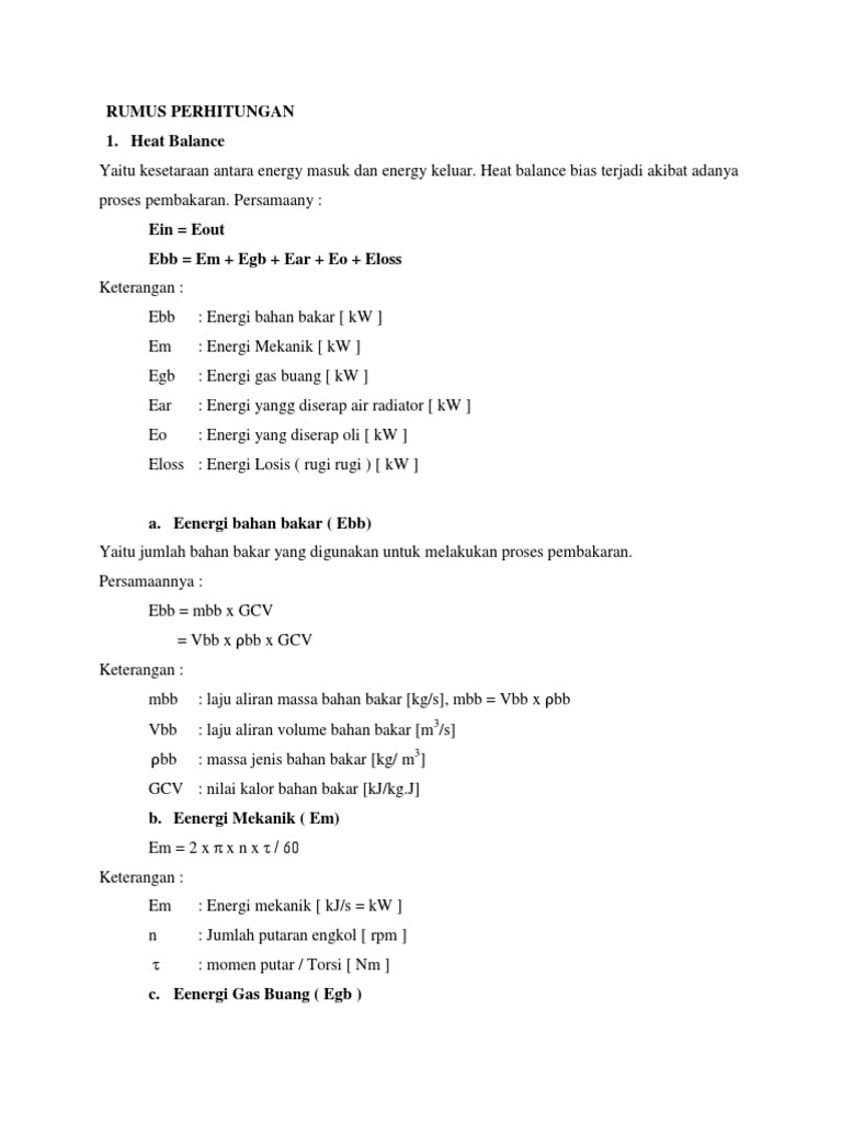 Rumus Perhitungan | PDF | Sains & Matematika | Teknologi & Rekayasa