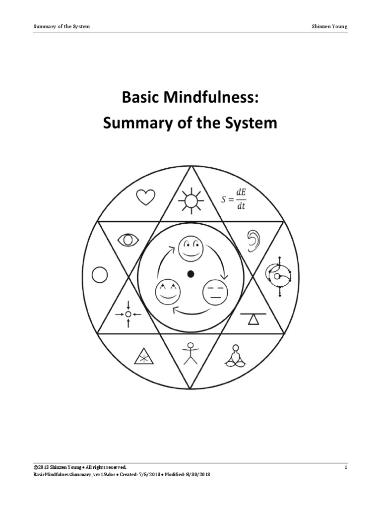 Shinzen Young - Basic Mindfulness System - Summary | PDF | Self-Improvement