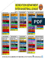 2015 Winter Basketball League Game Schedule