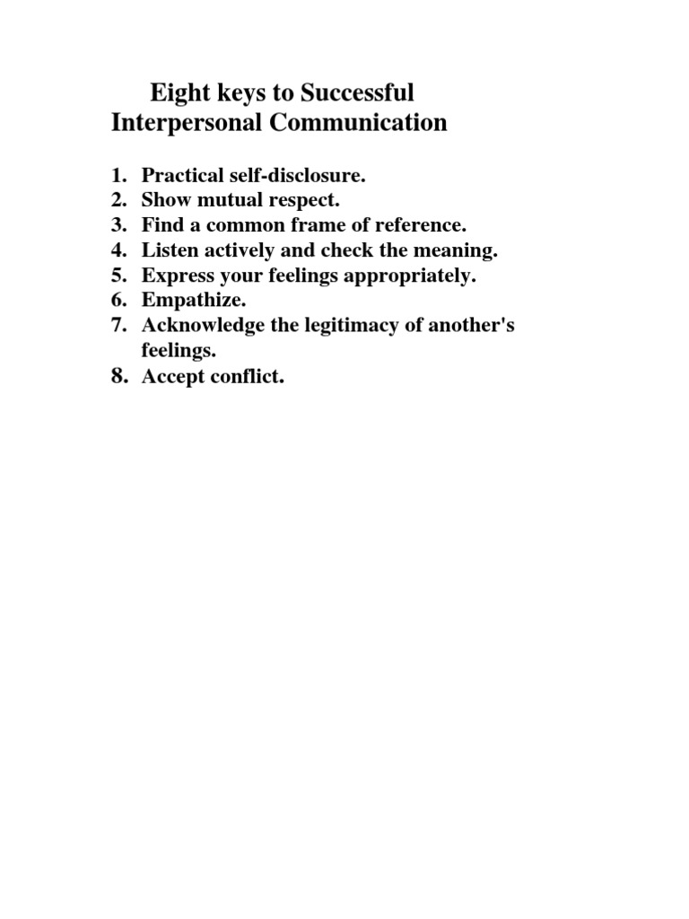 Eight Keys to Effective Communication | PDF