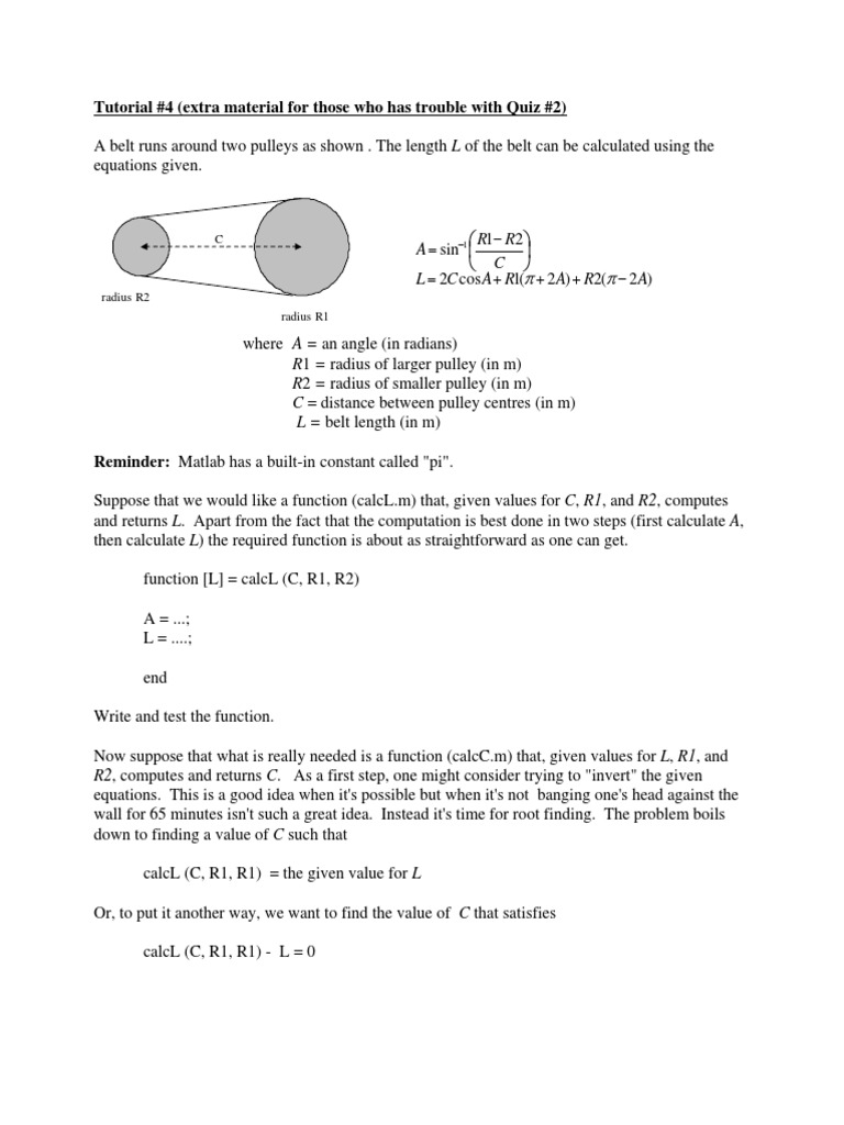 Extra Material For Tutorial 4 | PDF | Belt (Mechanical) | Function ...