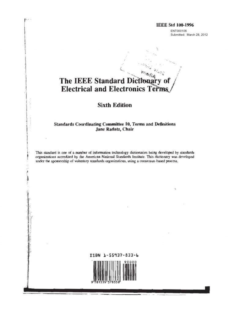 IEEE Standard DICTIONARY of Electrical and Electronic Terms PDF