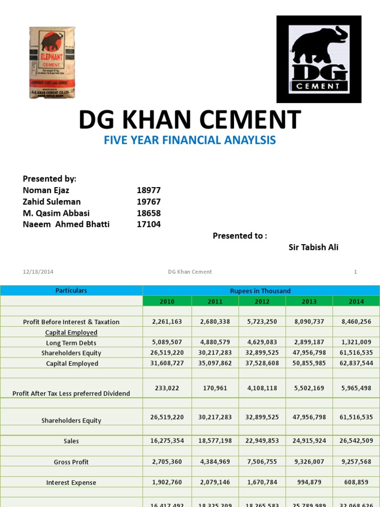 DG Khan Cement PDF Revenue Equity (Finance)