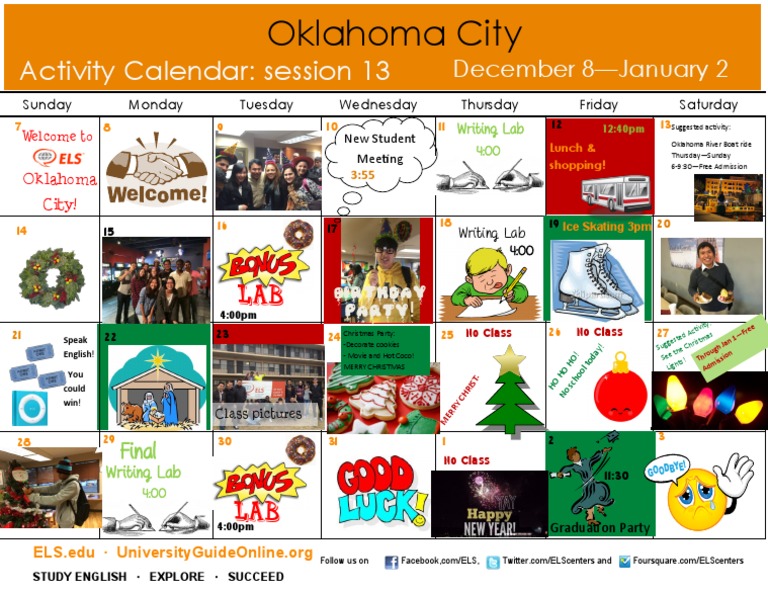 ELS 2014 Session #13 Activity Calendar | PDF