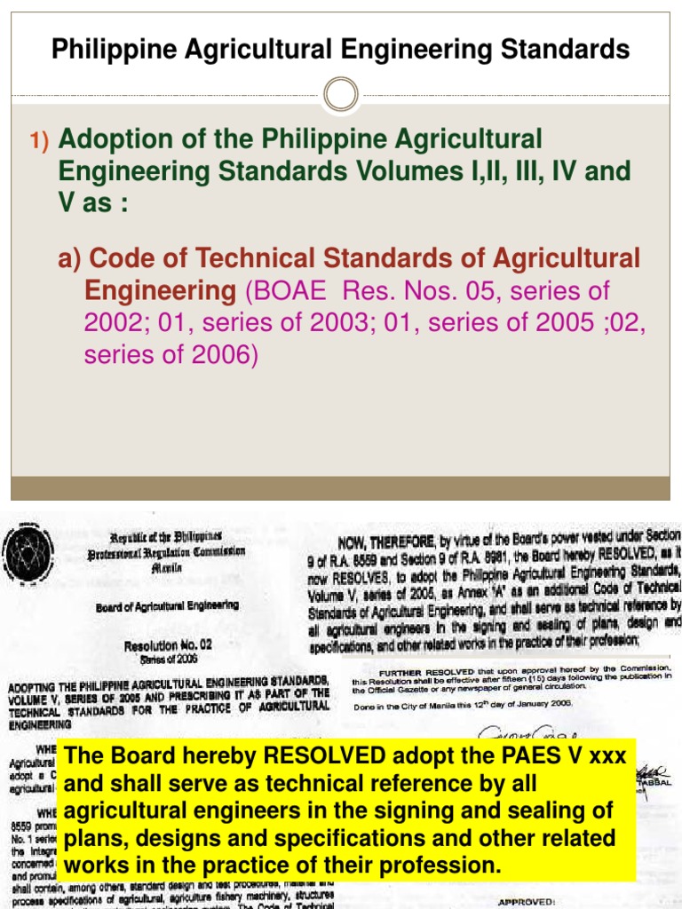 Philippine Agricultural Engineering Standards PDF