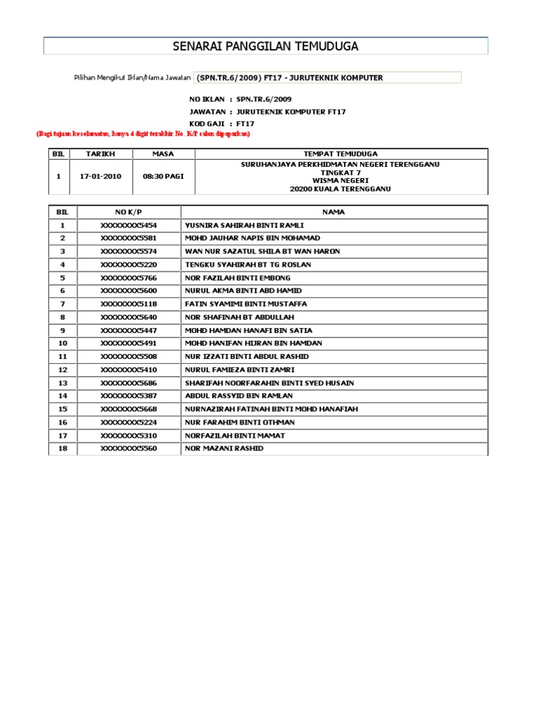 Contoh Soalan Temuduga Juruteknik Komputer - Contoh Songo