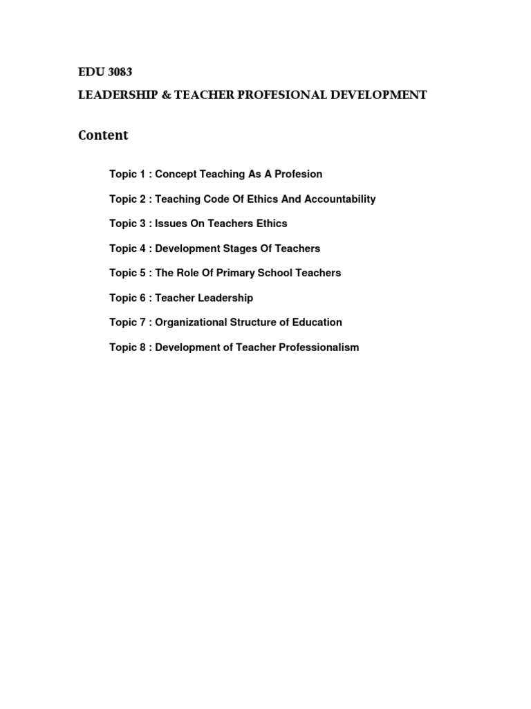 Teacher Leadership & Professionalism Guide | PDF