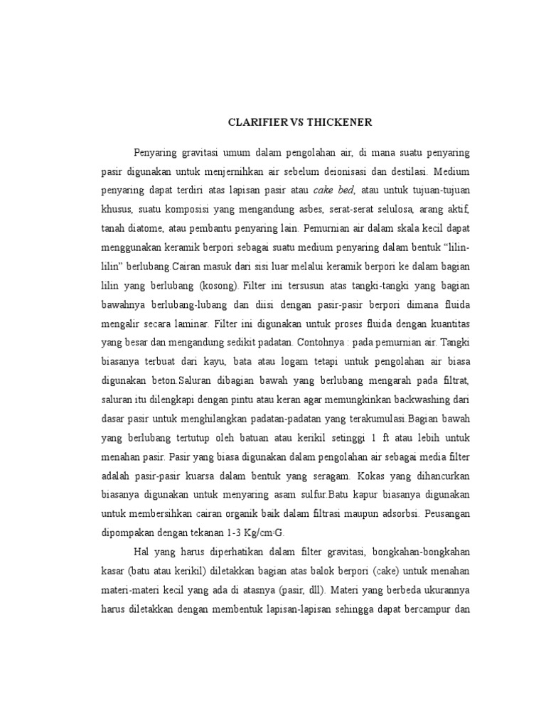 Clarifier Vs Thickener PDF