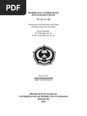 Pendekatan Antropologi Dalam Kajian Islam