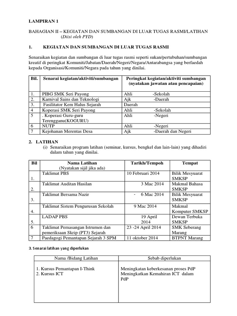 Contoh Sasaran Kerja Tahunan Pdf