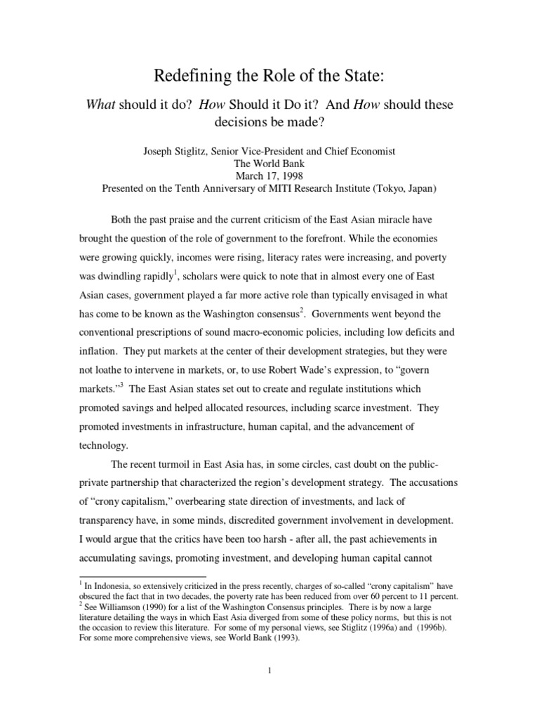 Stiglitz 1998 PDF PDF Macroeconomics Inflation