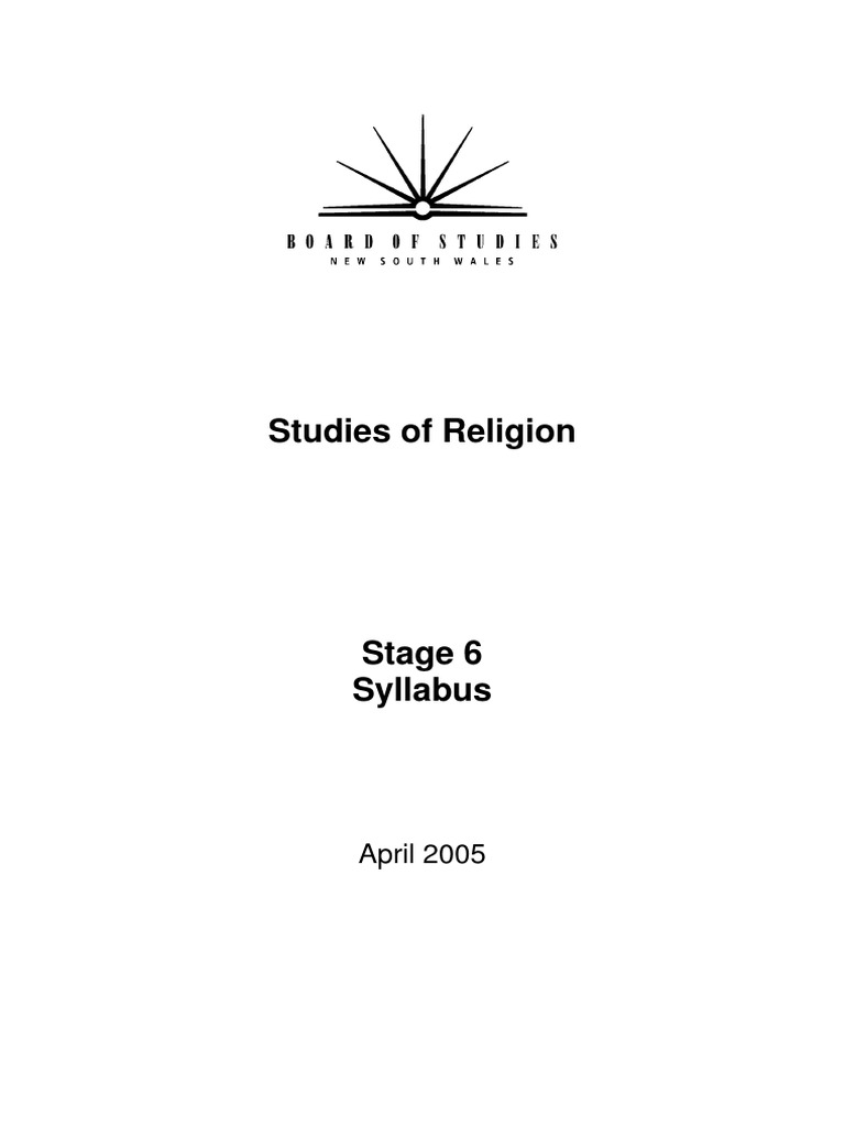 Studies of Religion Syllabus PDF Religious Studies Yoga